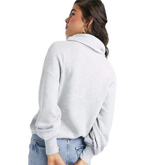 NEW without Tags ASOS Oversized Cowl Neck Sweater Gray Marl Knit Womens US 12 - Picture 7 of 7